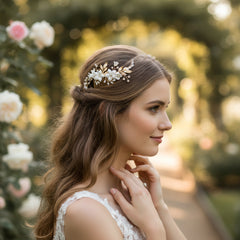 ATHENA COLLECTION - VINTAGE VINE HAIR COMB - HC275 GOLD