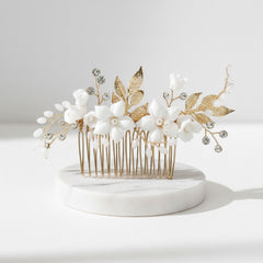 ATHENA COLLECTION - VINTAGE VINE HAIR COMB - HC275 GOLD