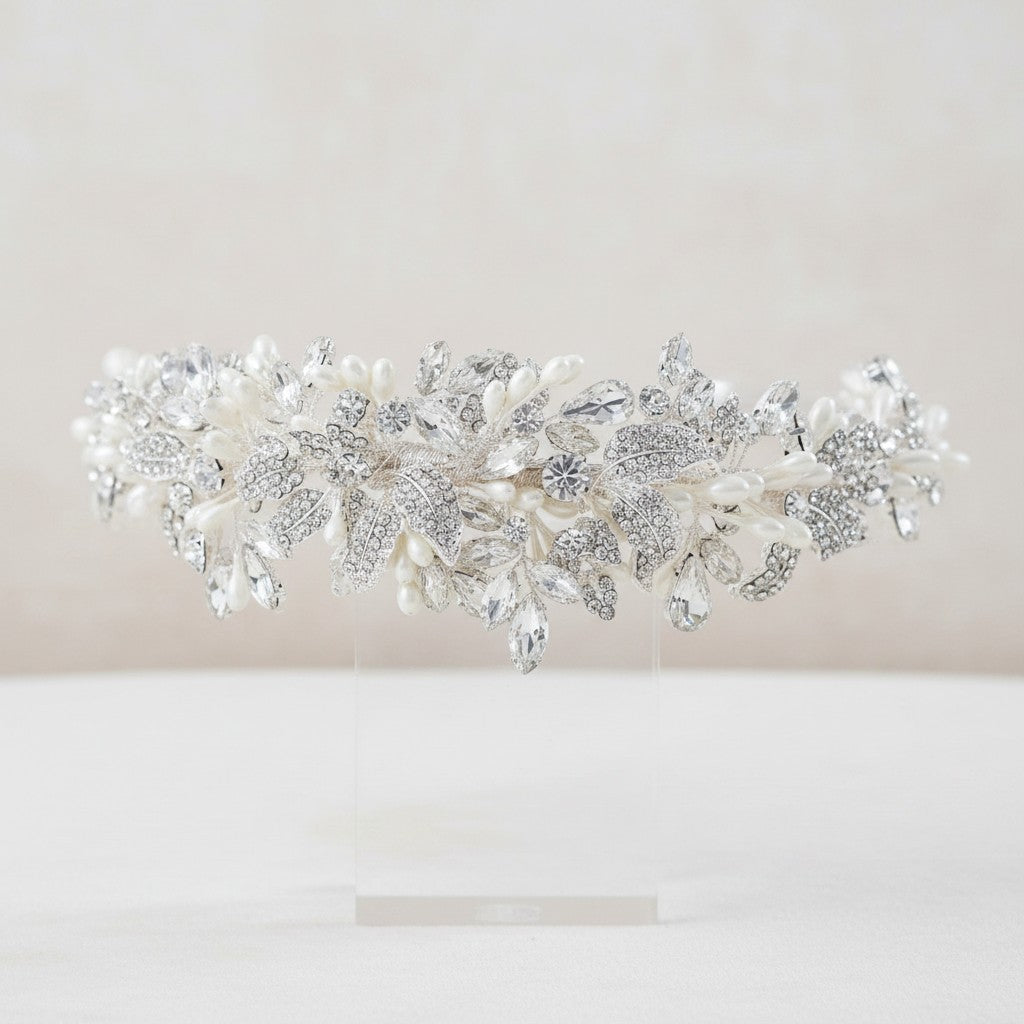 SASSB COLLECTION  - VINTAGE HEIRLOOM HEADPIECE - AHB157 SILVER