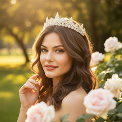 CUBIC ZIRCONIA COLLECTION - LUXE TIARA - AHB159 SILVER