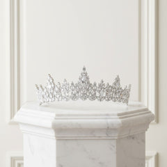CUBIC ZIRCONIA COLLECTION - LUXE TIARA - AHB159 SILVER