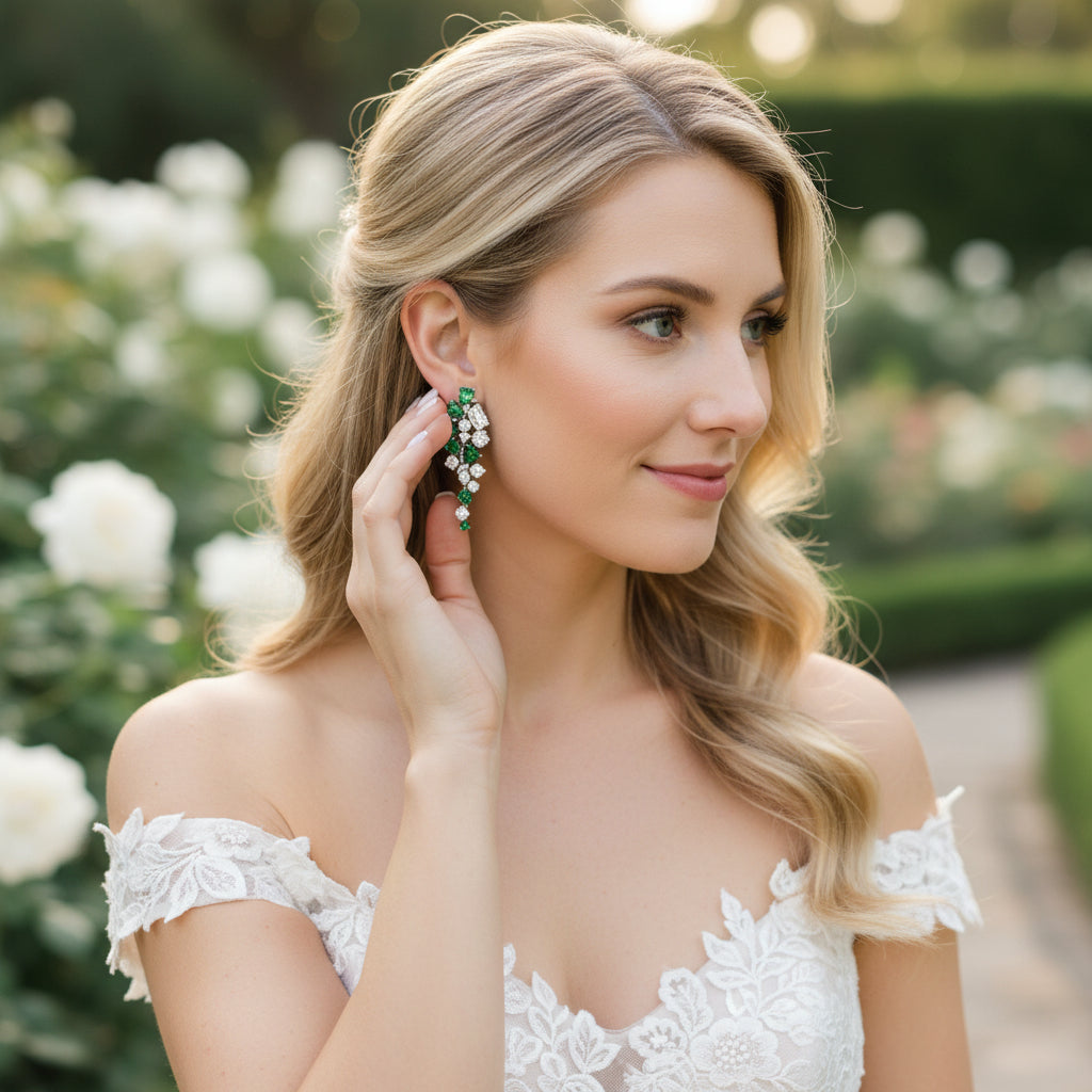 CUBIC ZIRCONIA COLLECTION - HOLLYWOOD GLAM EARRINGS - CZER708 GOLD