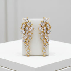 CUBIC ZIRCONIA COLLECTION - HOLLYWOOD GLAM EARRINGS - CZER708 GOLD