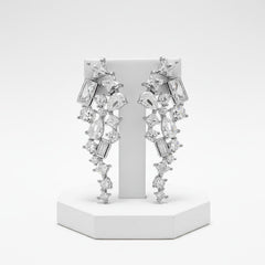 CUBIC ZIRCONIA COLLECTION - HOLLYWOOD GLAM EARRINGS - CZER708 SILVER