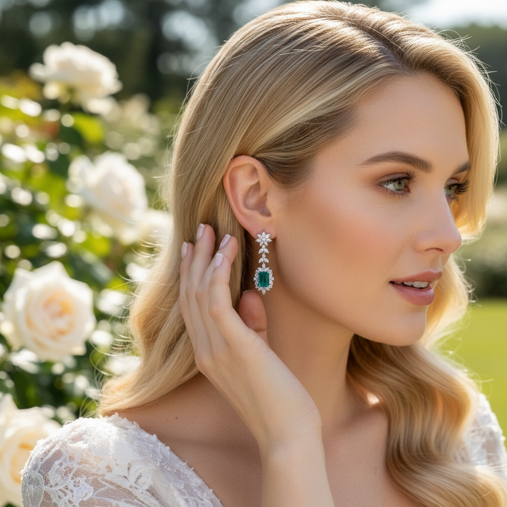 CUBIC ZIRCONIA COLLECTION - SILVER SCREEN STARLET EARRINGS - CZER711 SILVER