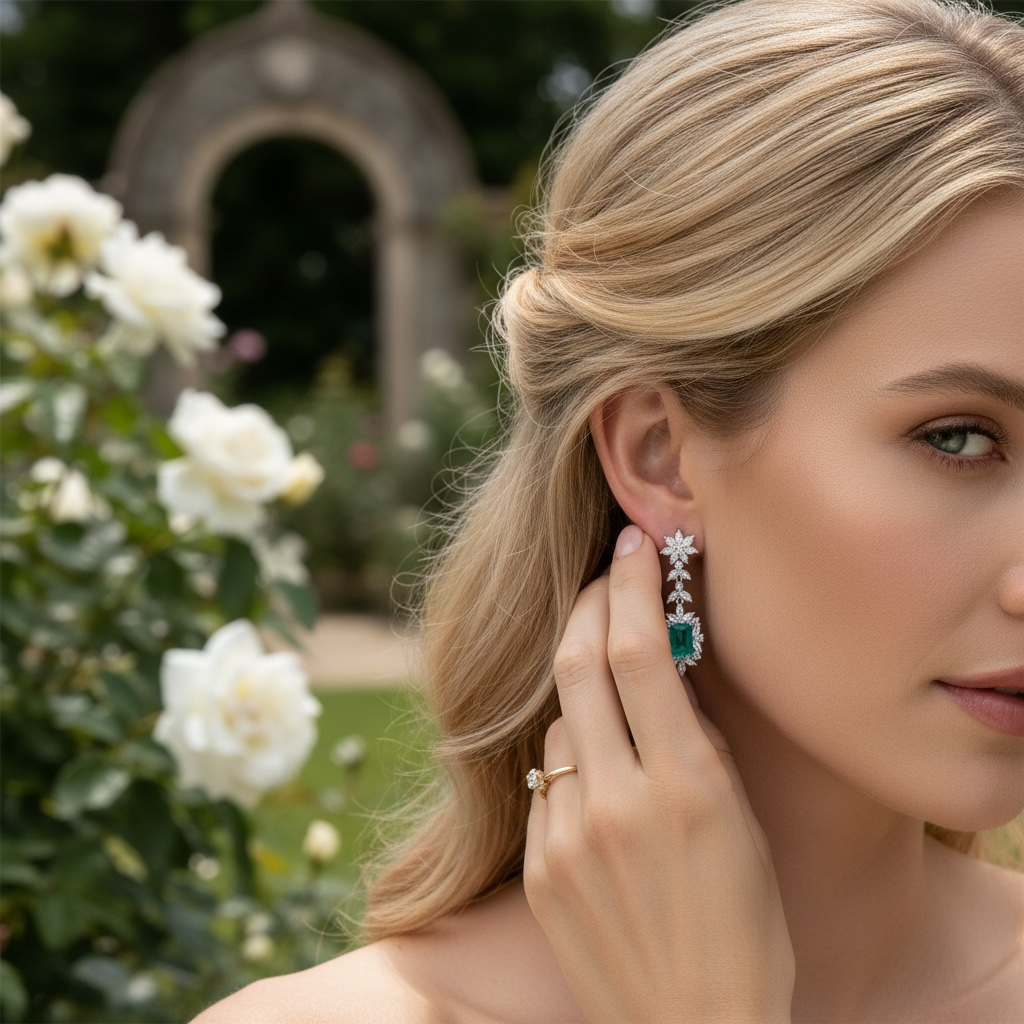 CUBIC ZIRCONIA COLLECTION - SILVER SCREEN STARLET EARRINGS - CZER711 SILVER