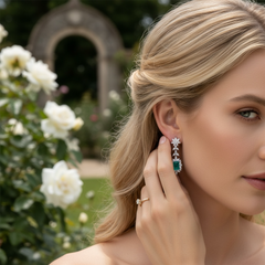 CUBIC ZIRCONIA COLLECTION - SILVER SCREEN STARLET EARRINGS - CZER711 SILVER