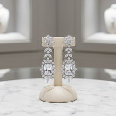 CUBIC ZIRCONIA COLLECTION - SILVER SCREEN STARLET EARRINGS - CZER711 SILVER