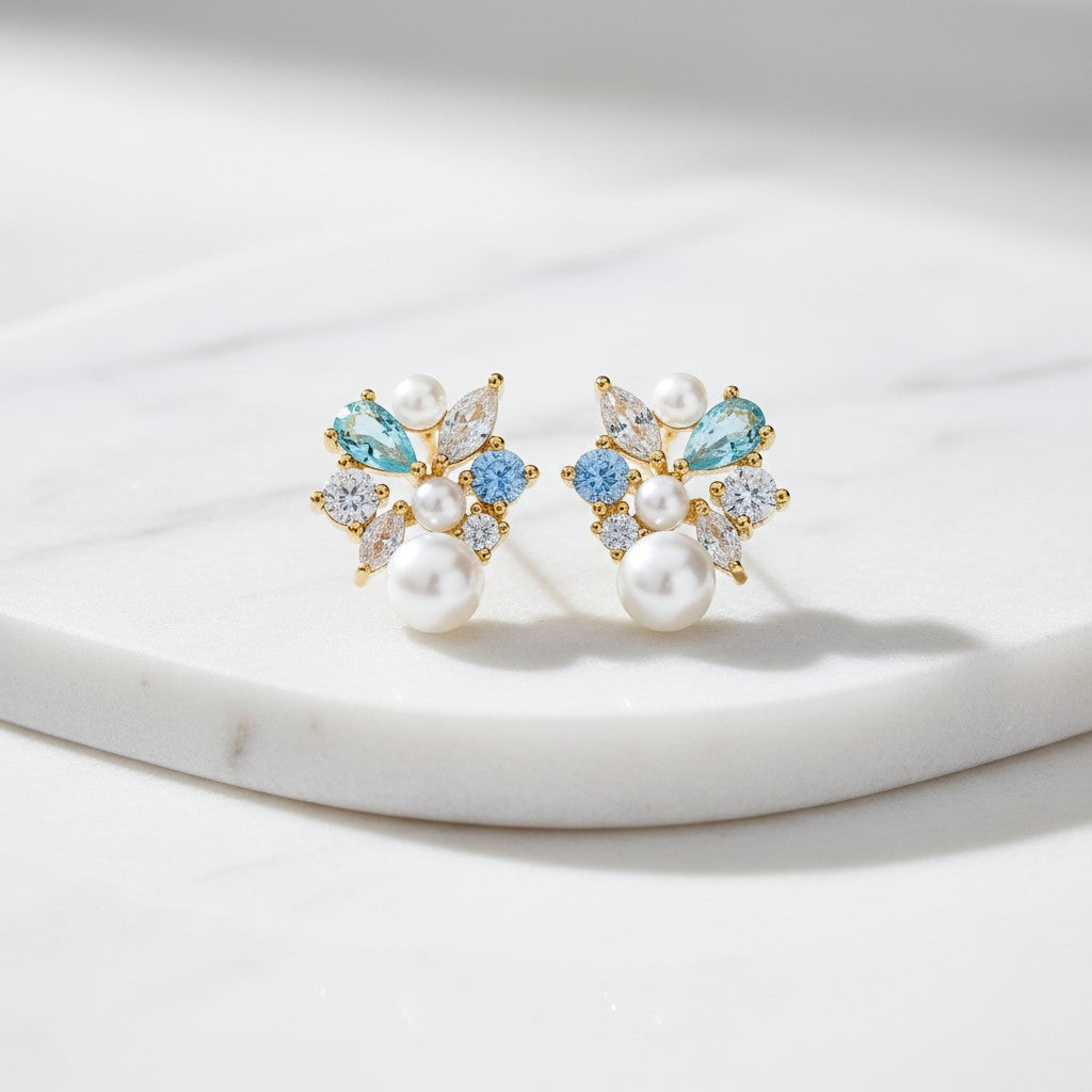 CUBIC ZIRCONIA COLLECTION - LUXE GEM EARRINGS - CZER712 MULTI