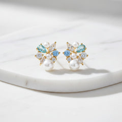 CUBIC ZIRCONIA COLLECTION - LUXE GEM EARRINGS - CZER712 MULTI