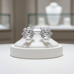 CUBIC ZIRCONIA COLLECTION - LUXE GEM EARRINGS - CZER712 SILVER