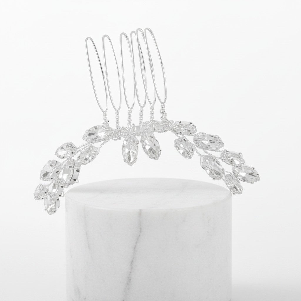 ATHENA COLLECTION - EXQUISITE CRYSTAL COMB - HC280 SILVER