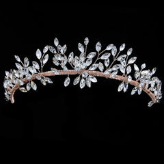 ATHENA COLLECTION - CRYSTAL STARBURST TIARA - AHB163  ROSE GOLD