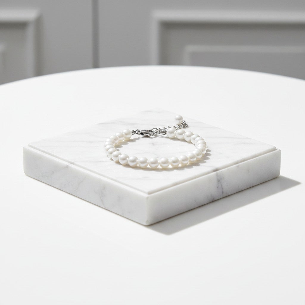 ATHENA COLLECTION - CHIC PEARL BRACELET - BR145 SILVER