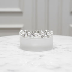 CUBIC ZIRCONIA COLLECTION - PEARL ALLURE BRACELET - BR146 SILVER