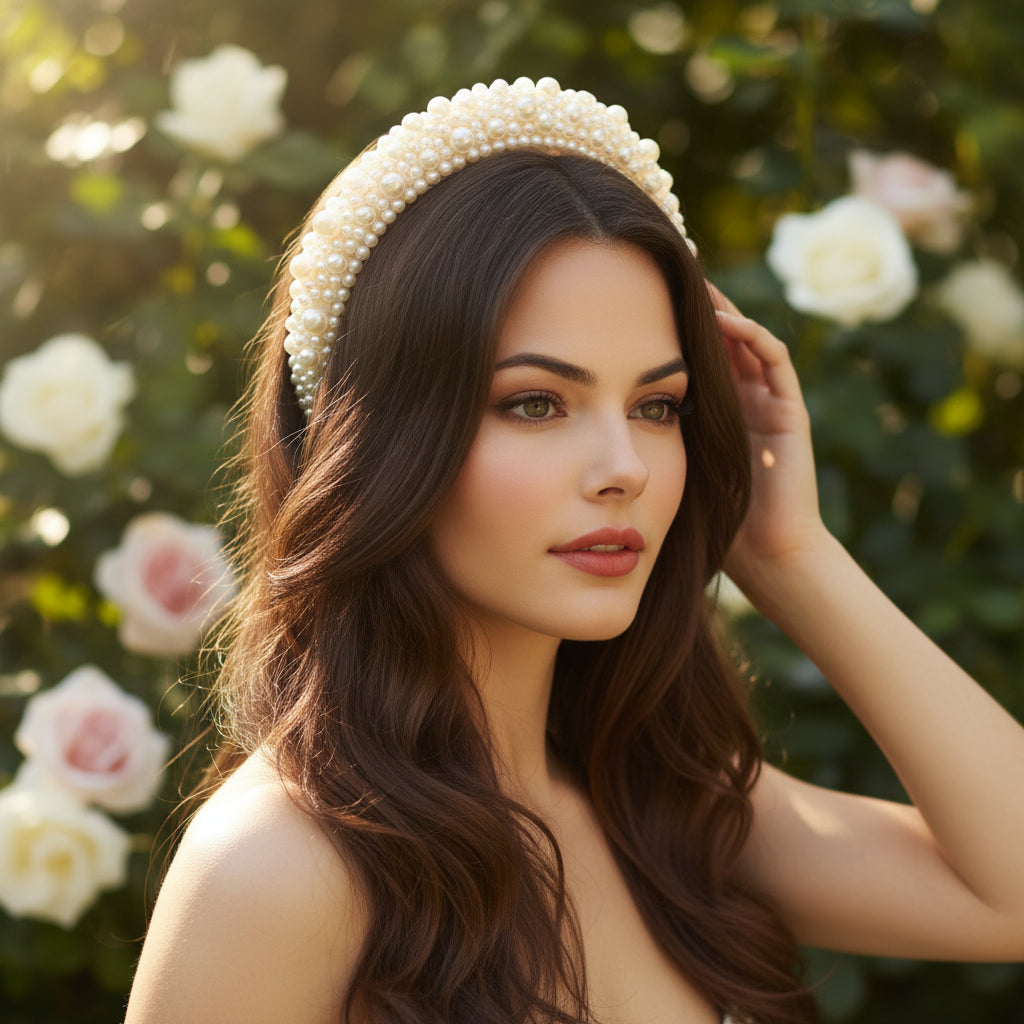 ATHENA COLLECTION - LUXE PEARL HEADBAND - AHB166 IVORY