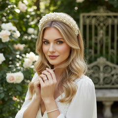 ATHENA COLLECTION - LUXE PEARL HEADBAND - AHB166 IVORY