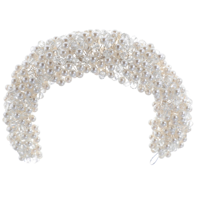 ATHENA COLLECTION - STARLET PEARL HEADBAND - AHB168 SILVER