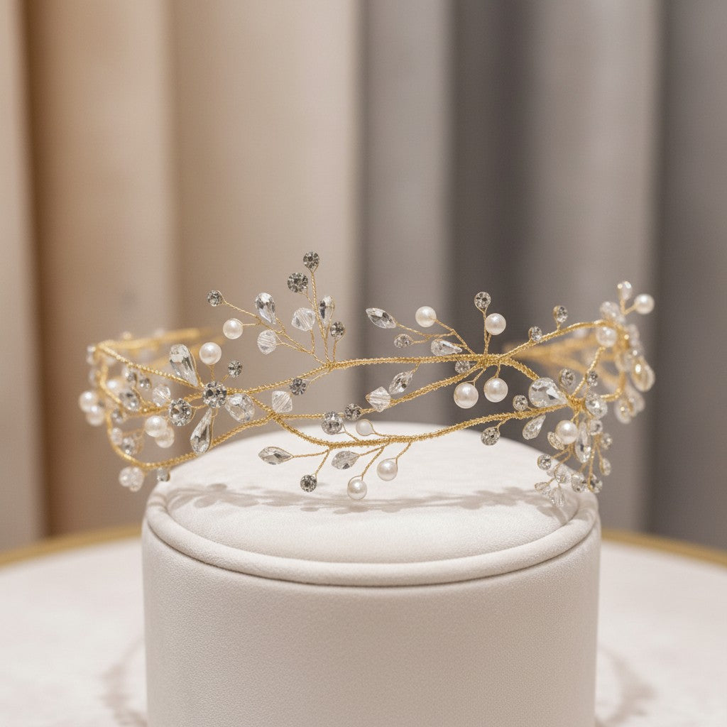 ATHENA COLLECTION - VINTAGE VINE HEADPIECE - HP239 GOLD