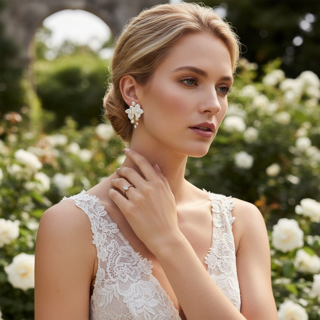 ATHENA COLLECTION - TIMELESS ELEGANCE PEARL EARRINGS - CZER704 SILVER