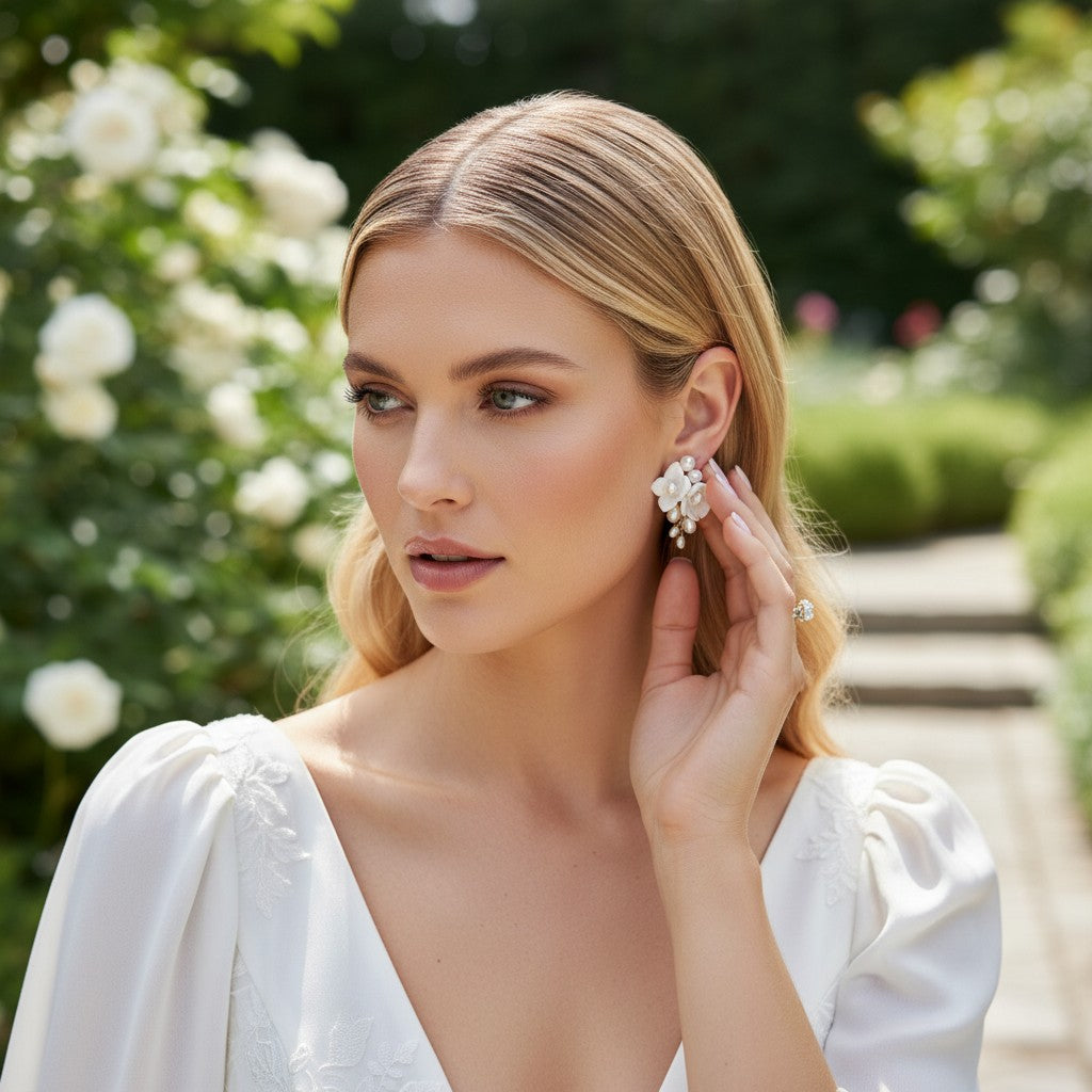 ATHENA COLLECTION - TIMELESS ELEGANCE PEARL EARRINGS - CZER704 SILVER