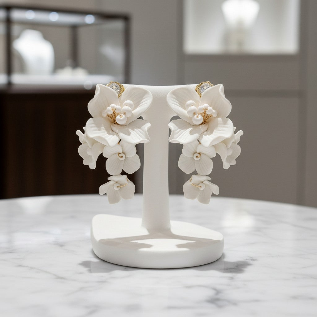 ATHENA COLLECTION - STATEMENT DIVINE EARRINGS - CZER702 GOLD