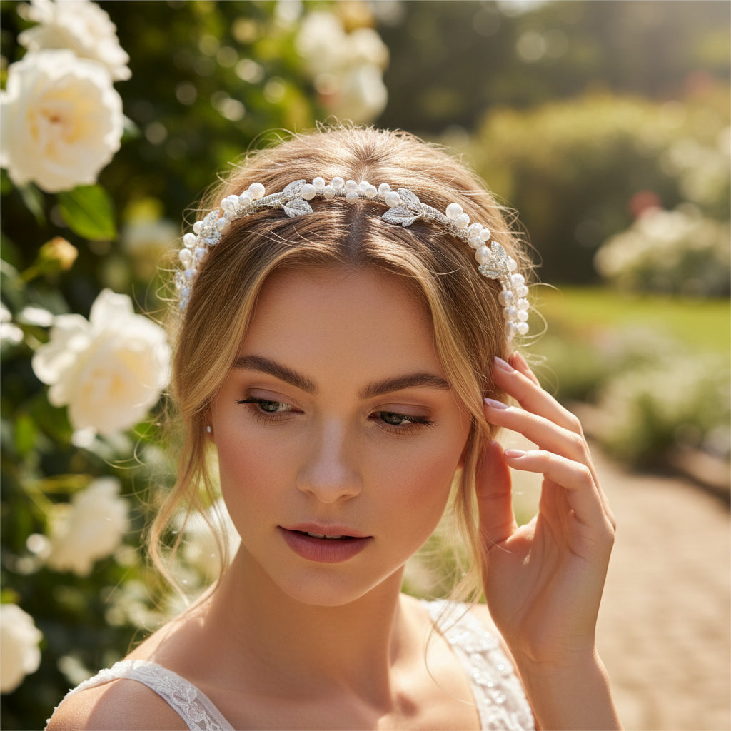 ATHENA COLLECTION - DIVINE VINE HEADBAND - AHB170 SILVER