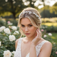 ATHENA COLLECTION - DIVINE VINE HEADBAND - AHB170 SILVER