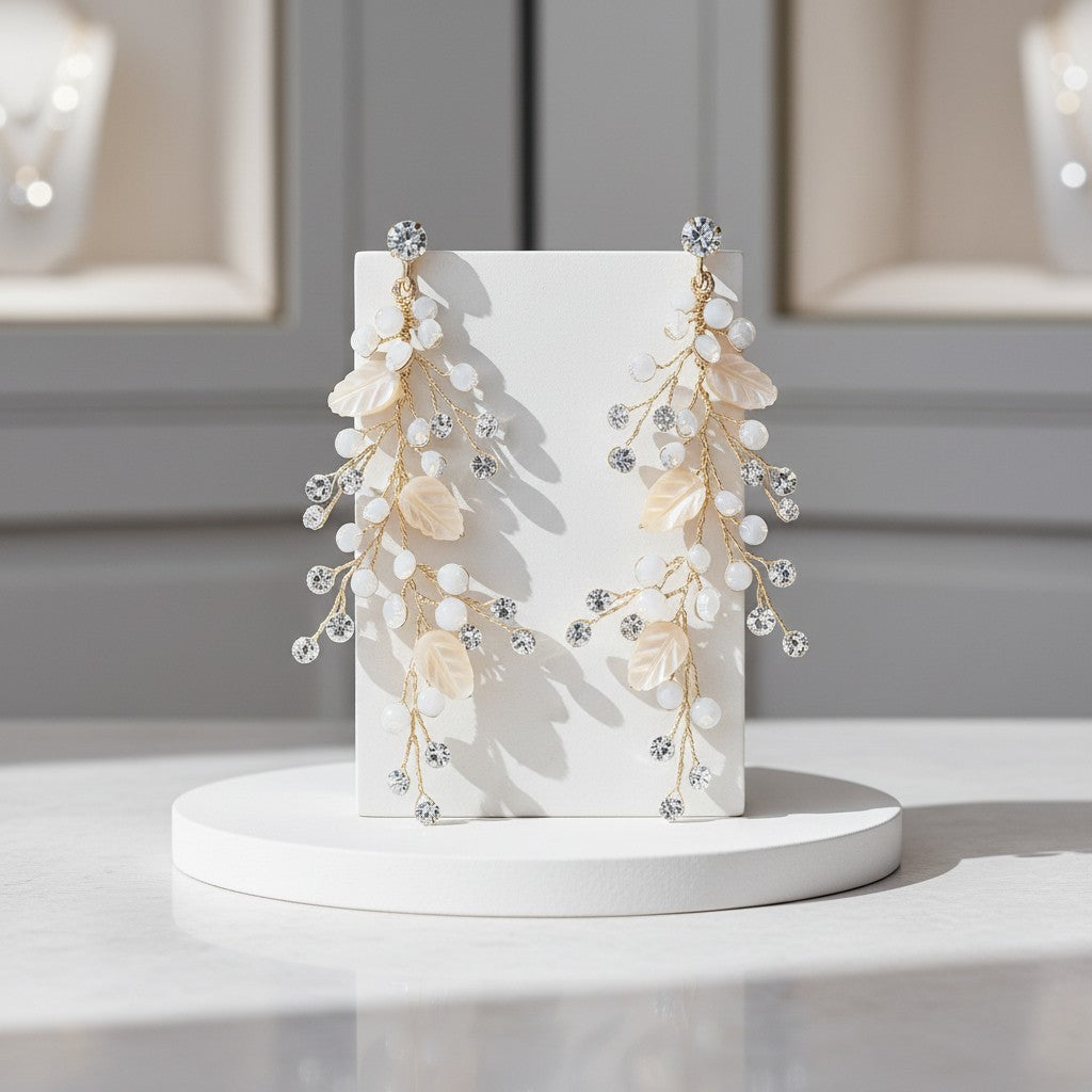 ATHENA COLLECTION - EXQUISITE DECADENT EARRINGS -CZER722 GOLD
