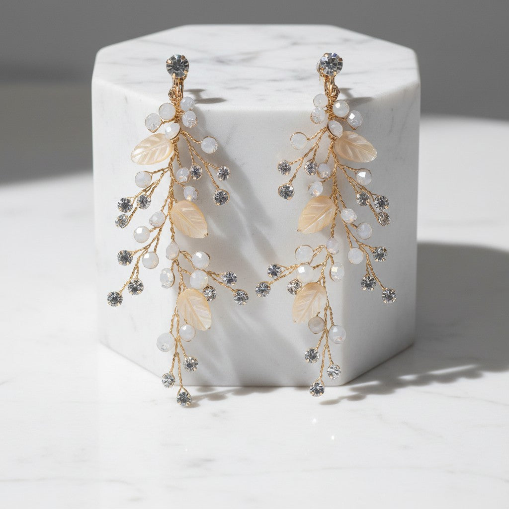 ATHENA COLLECTION - EXQUISITE DECADENT EARRINGS -CZER722 GOLD
