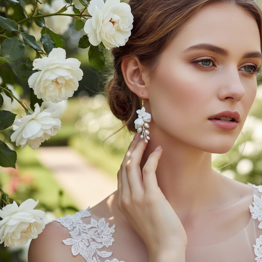 ATHENA COLLECTION - ELEGANCE OF PEARLS EARRINGS - CZER701 GOLD