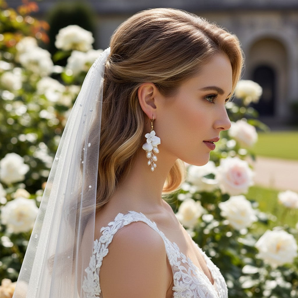 ATHENA COLLECTION - ELEGANCE OF PEARLS EARRINGS - CZER701 GOLD