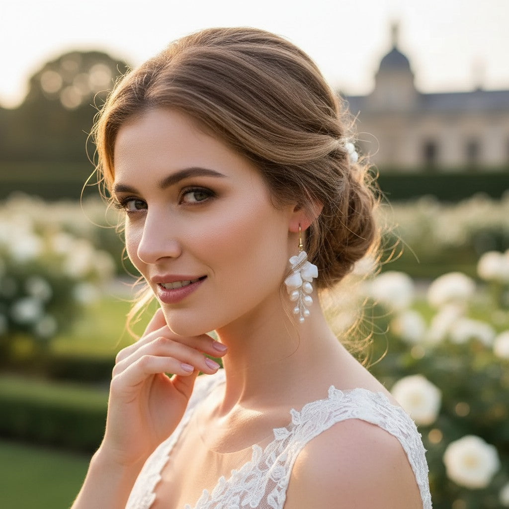 ATHENA COLLECTION - ELEGANCE OF PEARLS EARRINGS - CZER701 GOLD