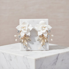 ATHENA COLLECTION - STARLET FLOWER EARRINGS - CZER724 GOLD