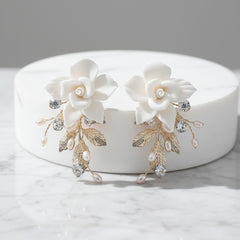 ATHENA COLLECTION - STARLET FLOWER EARRINGS - CZER724 GOLD