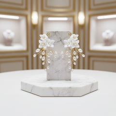 ATHENA COLLECTION - PEARLS OF ELEGANCE EARRINGS - CZER726 GOLD