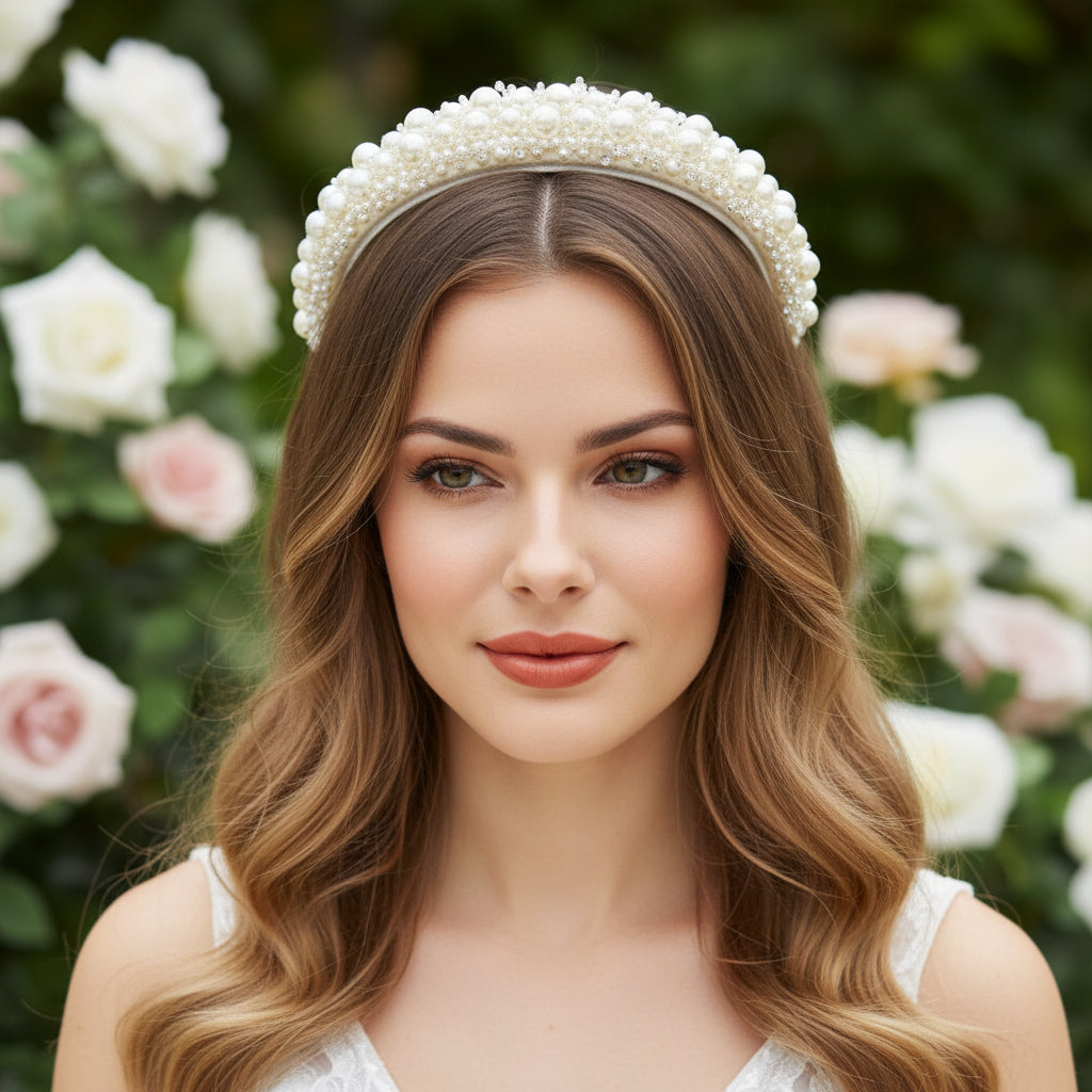 ATHENA COLLECTION - ENCHANTED PEARL HEADBAND - AHB173 IVORY