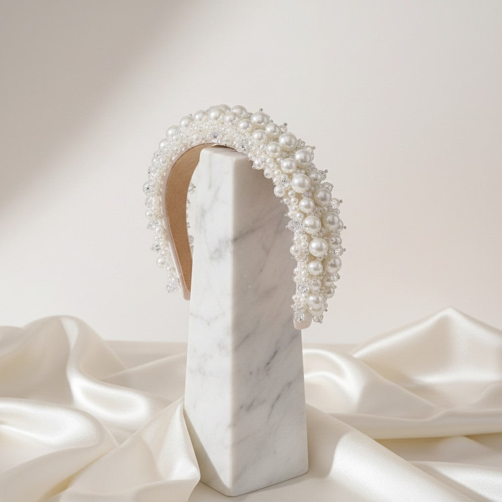 ATHENA COLLECTION - ENCHANTED PEARL HEADBAND - AHB173 IVORY