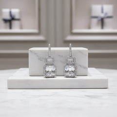 CUBIC ZIRCONIA COLLECTION - STARLET GEM EARRINGS - CZER730 SILVER