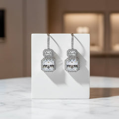 CUBIC ZIRCONIA COLLECTION - STARLET GEM EARRINGS - CZER730 SILVER