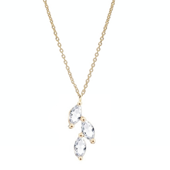 CUBIC ZIRCONIA COLLECTION - DAINTY ELEGANCE NECKLACE- CZNK190 GOLD