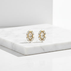 CUBIC ZIRCONIA COLLECTION - CRYSTALLURE STUD EARRINGS - CZER733 GOLD