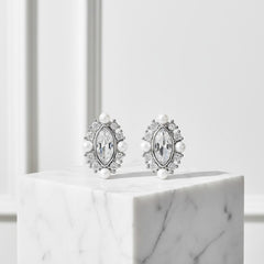 CUBIC ZIRCONIA COLLECTION - CRYSTALLURE STUD EARRINGS - CZER733 SILVER