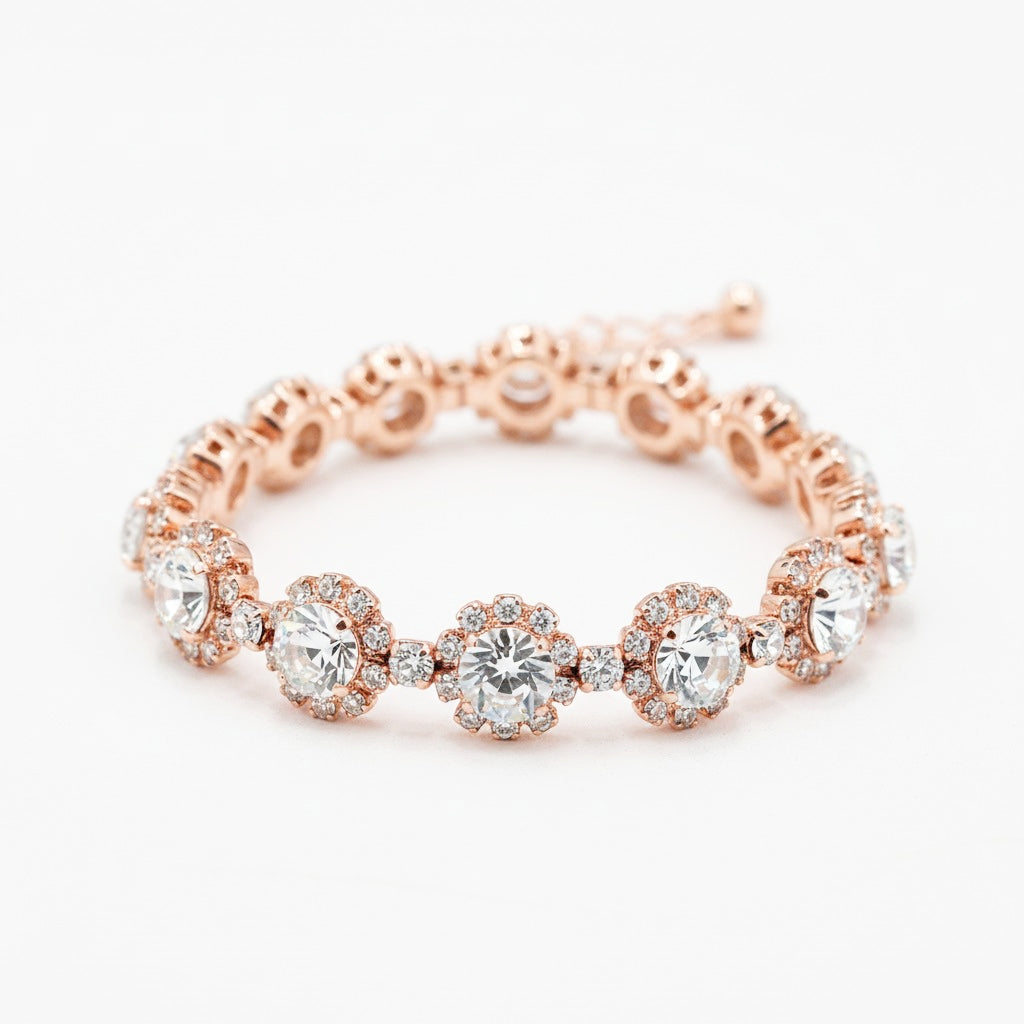 ATHENA COLLECTION - DAINTY CRYSTAL BRACELET - BR150 ROSE GOLD