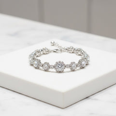 ATHENA COLLECTION - DAINTY CRYSTAL BRACELET - BR150 SILVER