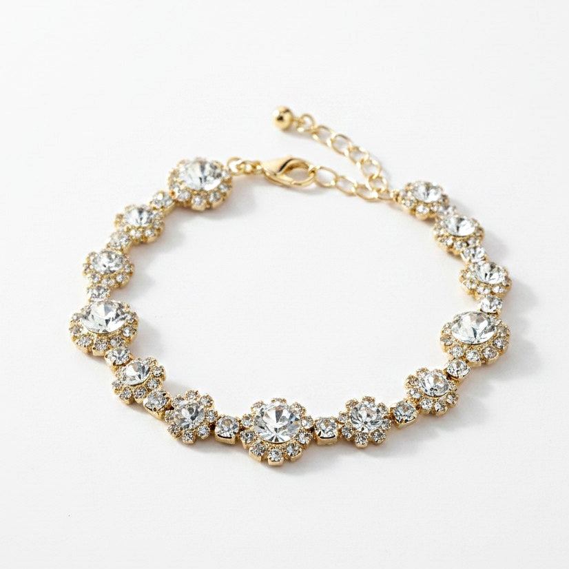 ATHENA COLLECTION - DAINTY CRYSTAL BRACELET - BR150 GOLD