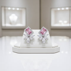 CUBIC ZIRCONIA COLLECTION - STARLET DAZZLE EARRINGS - CZER737 PINK