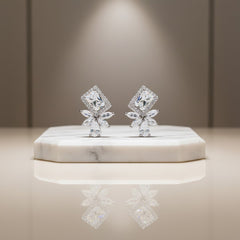CUBIC ZIRCONIA COLLECTION - STARLET DAZZLE EARRINGS - CZER737 SILVER