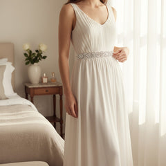 ATHENA COLLECTION - GATSBY GLAM BRIDAL BELT - BELT 49 SILVER