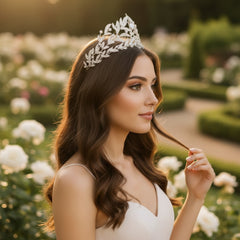 CUBIC ZIRCONIA COLLECTION- CATHERINE INSPIRED HEADPIECE - AHB175 SILVER